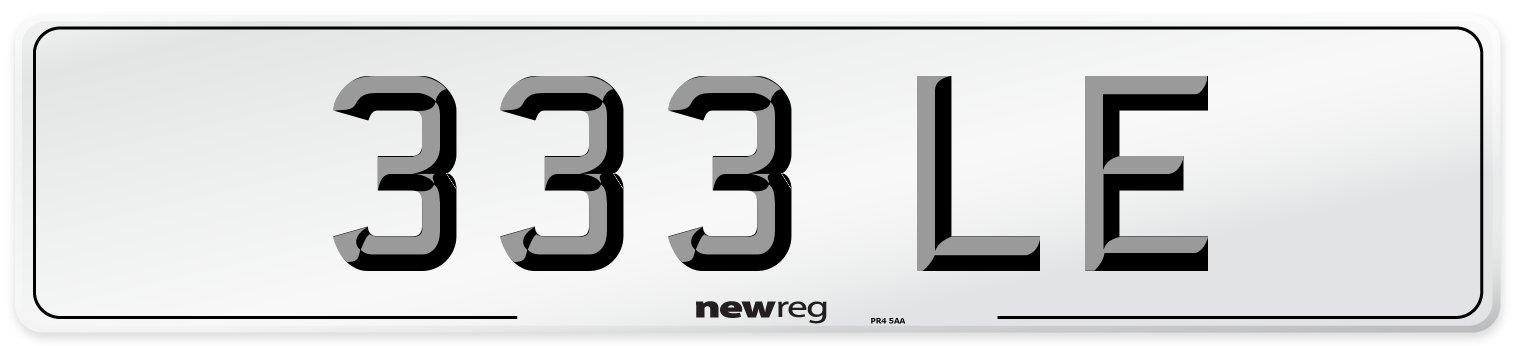 333 LE Number Plate from New Reg